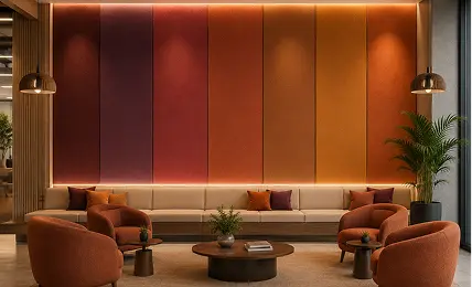Flat Panel HD Lava — how warm ombre tones transform a lounge